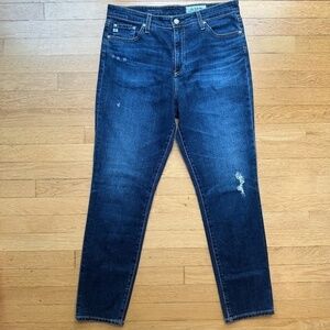 AG Adriana Goldschmied The Sophia Ankle Skinny Destress Jeans Women's Sz 32x 28"